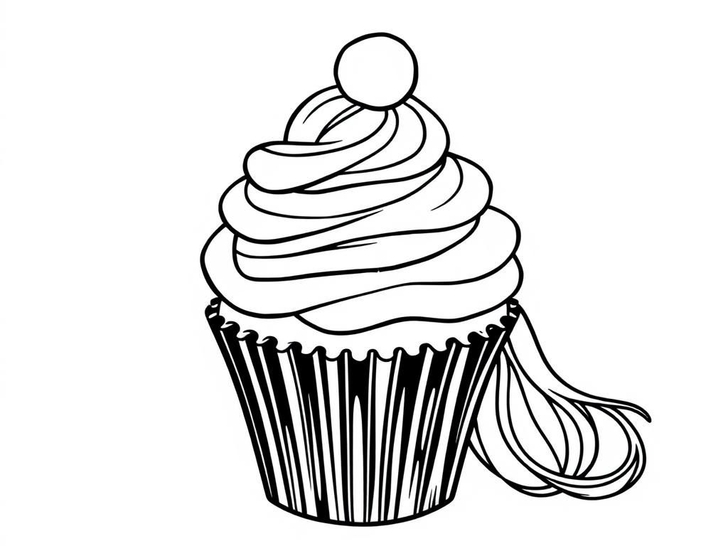 Cupcake Coloring Page