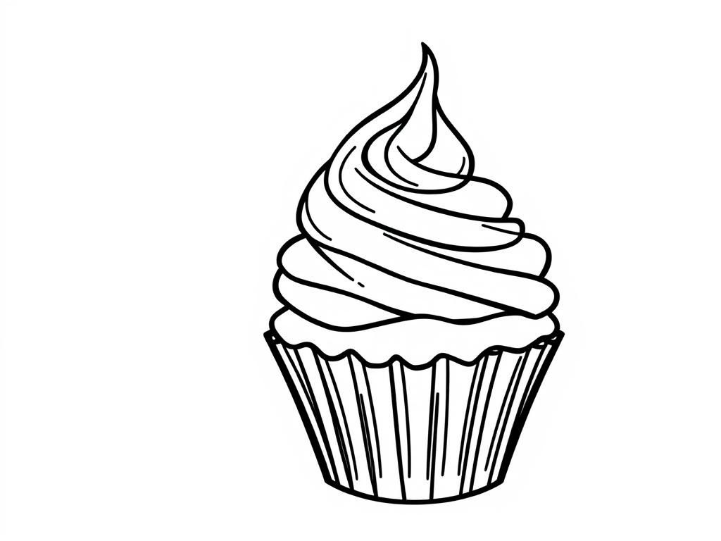 Cupcake Coloring Page