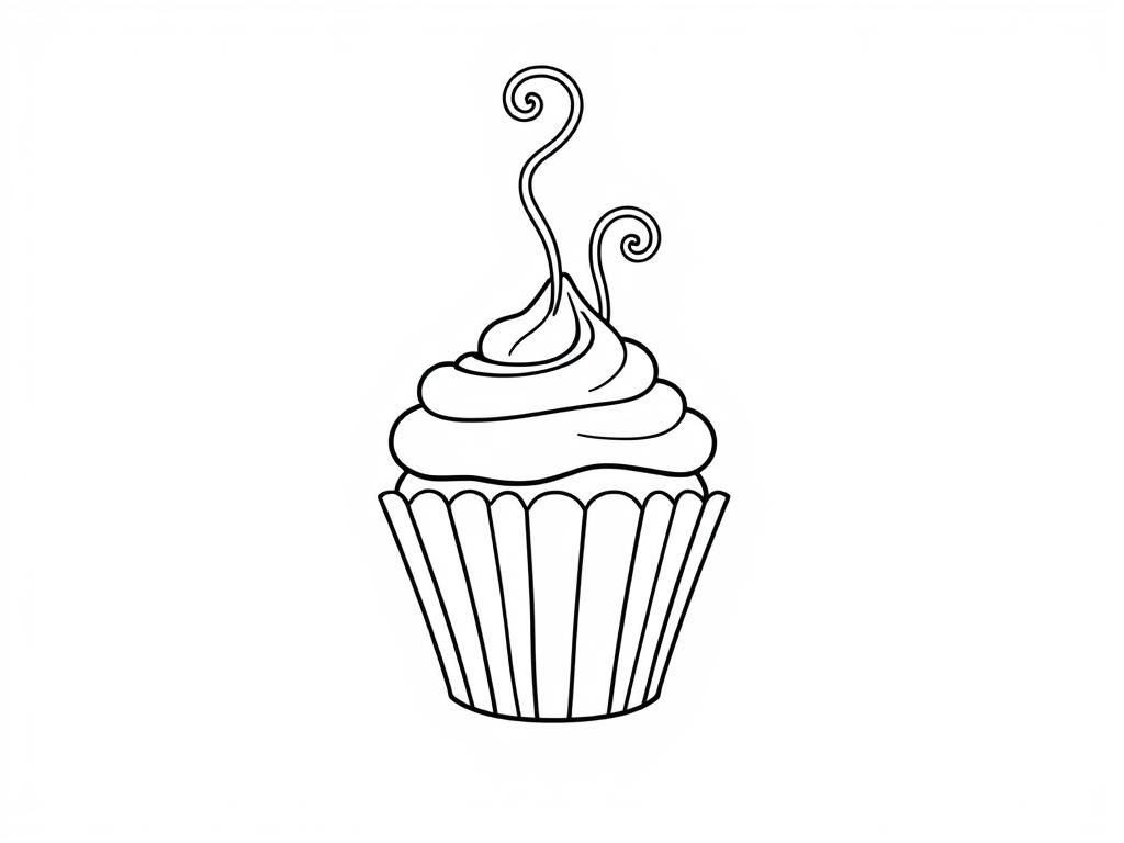 Cupcake Coloring Page