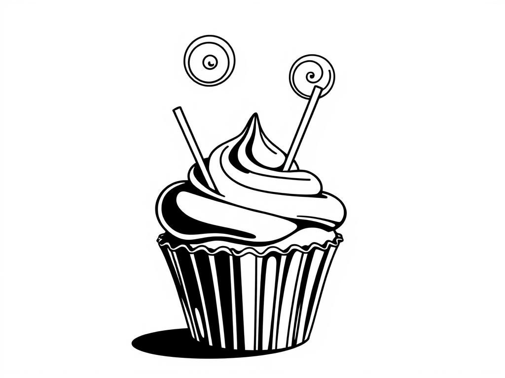 Cupcake Treats Coloring Page
