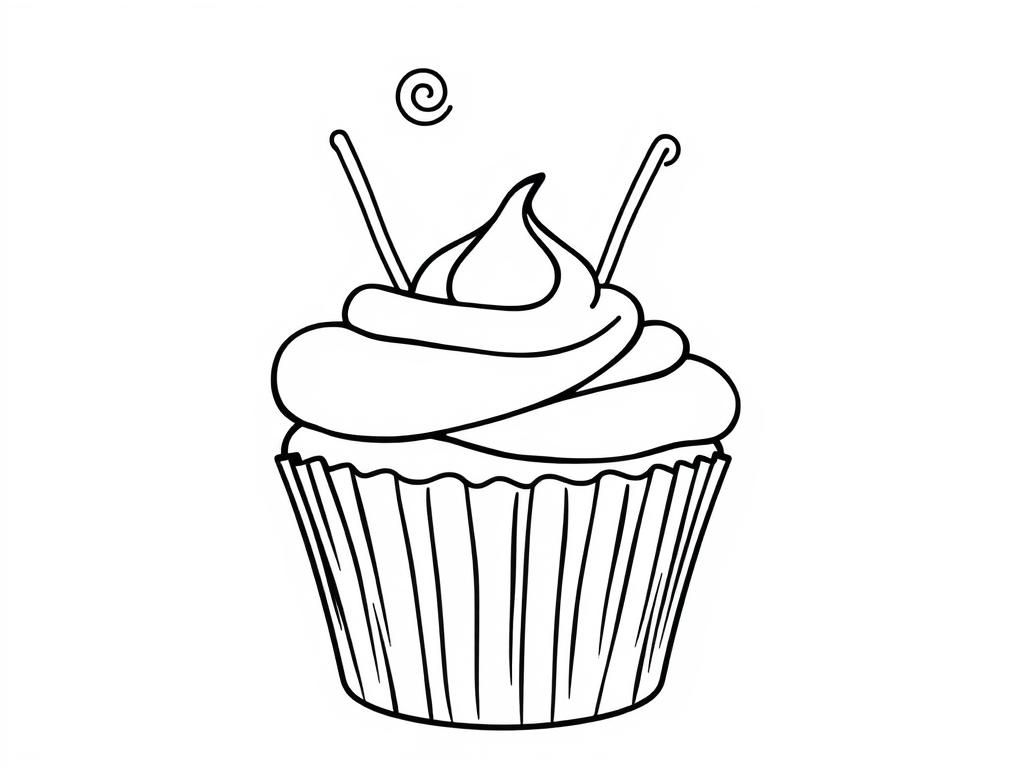 Cupcake Coloring Page