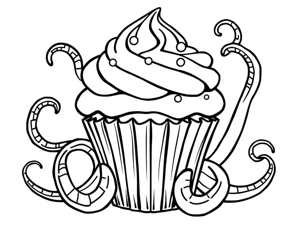 Cupcake Coloring Page