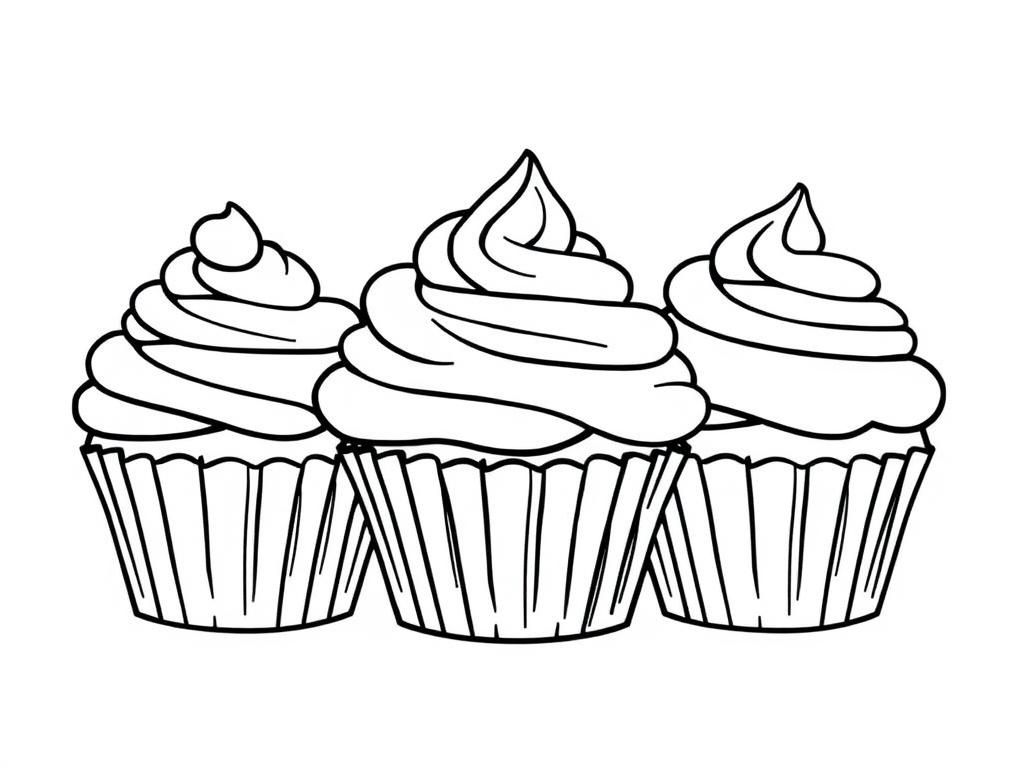 Vanilla Cupcake Coloring Page
