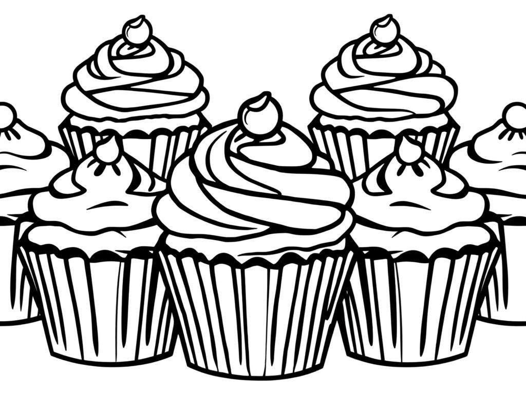 Cupcake Coloring Page