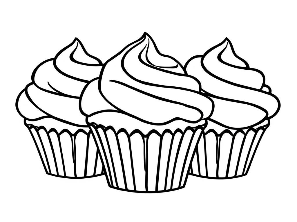 Cupcakes Coloring Page