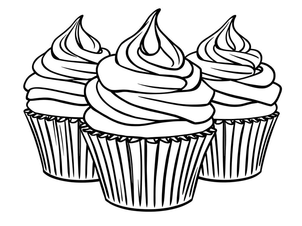 Cupcakes coloring page