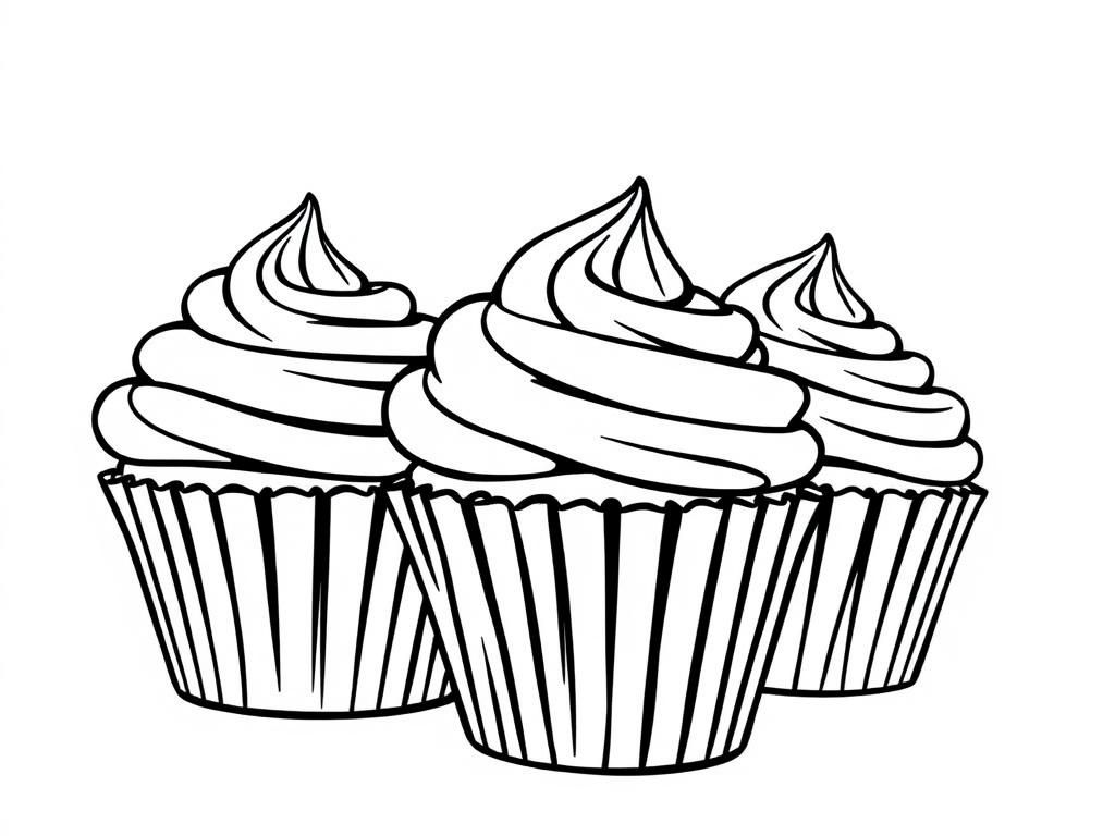 Cupcakes Coloring Page