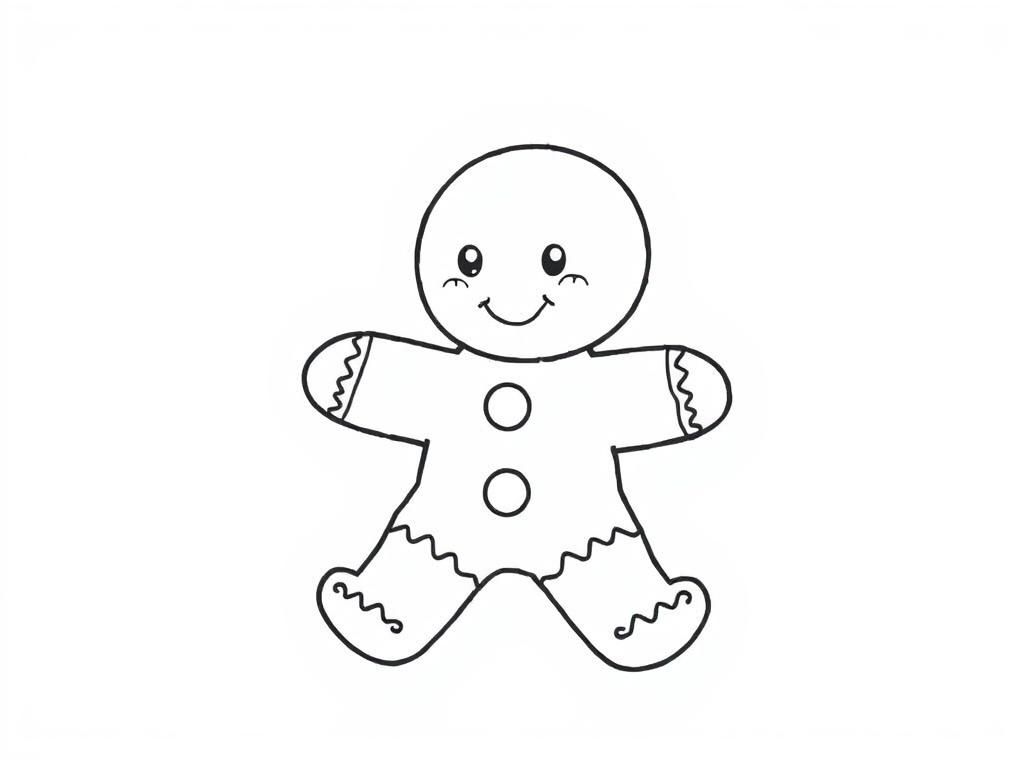 Kleurplaat van de peperkoekman