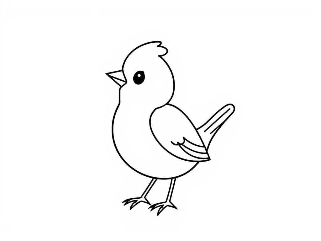 Cute Bird Coloring Page