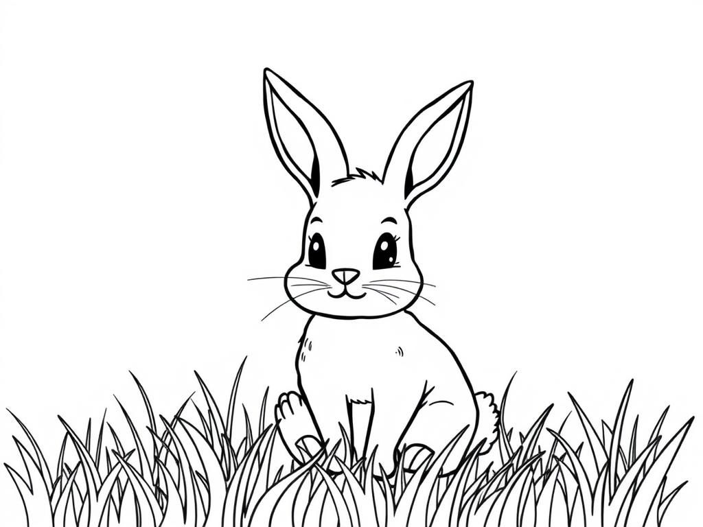 Cute Rabbit Coloring Page