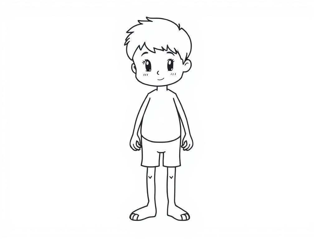 Smiling Boy Coloring Page