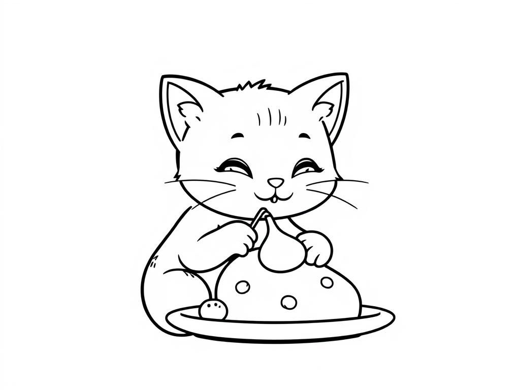 Preview of cute cat eating idli