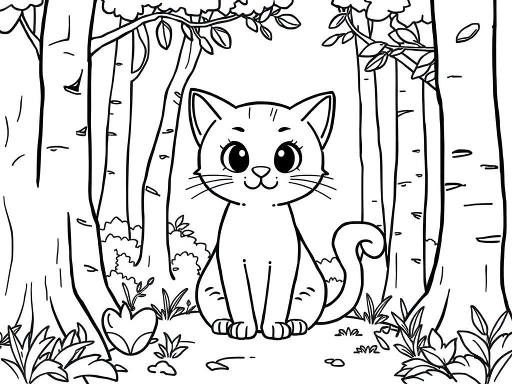 Preview of cute cat in woods manga