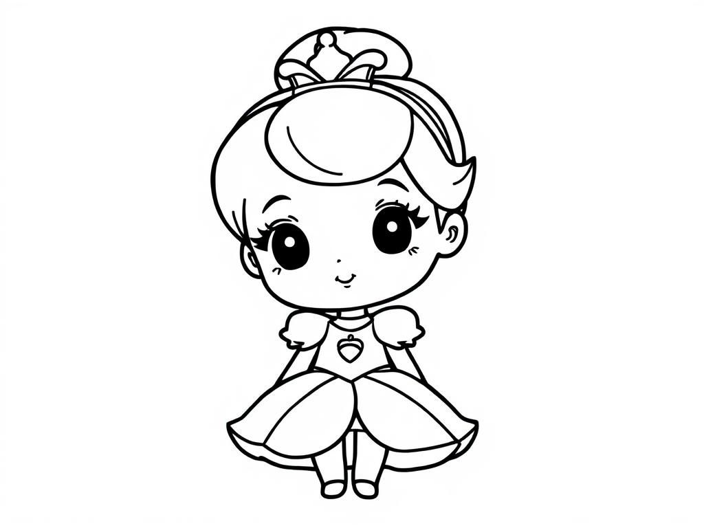 Cute Princess Coloring Page