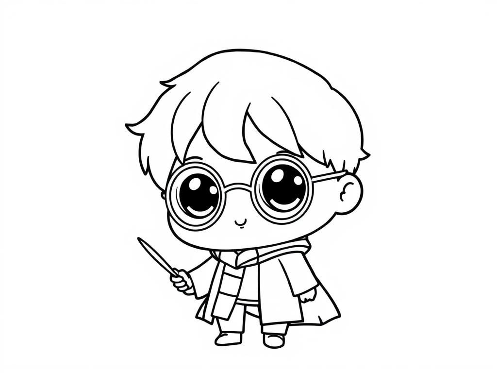 Harry Potter Cartoon Coloring Page