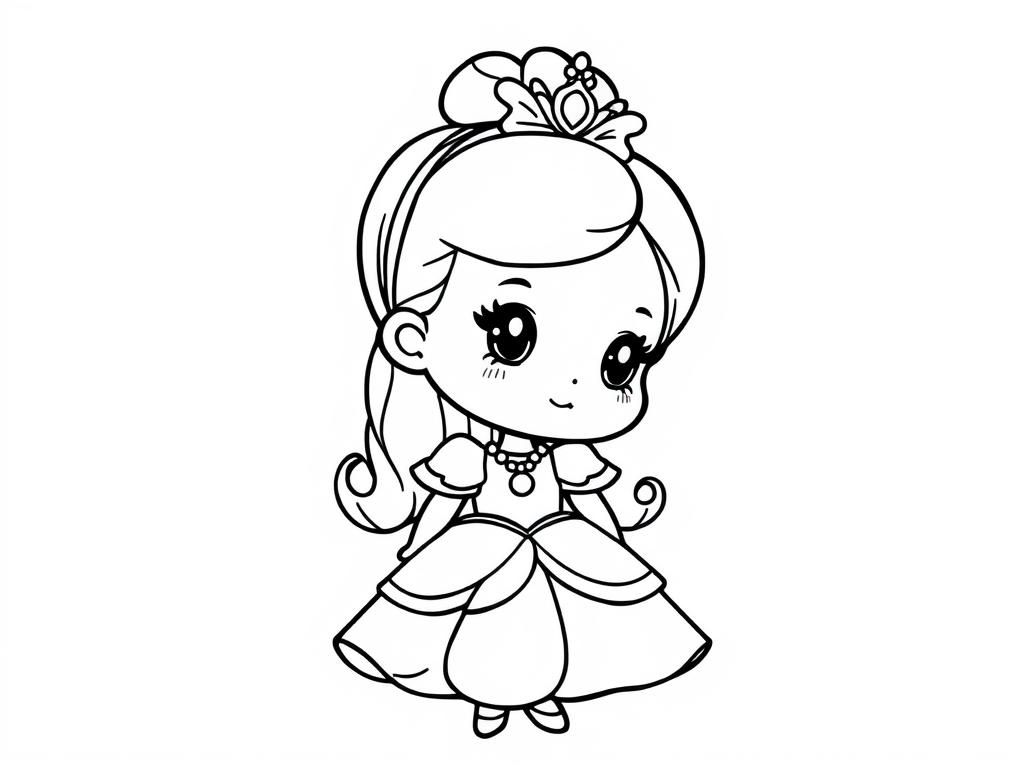 Prinsessenmeisje Kleurplaat