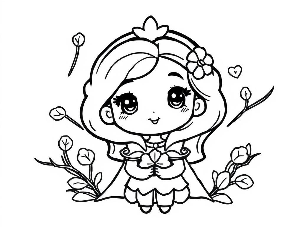 Prinses Bloemenmeisje Kleurplaat