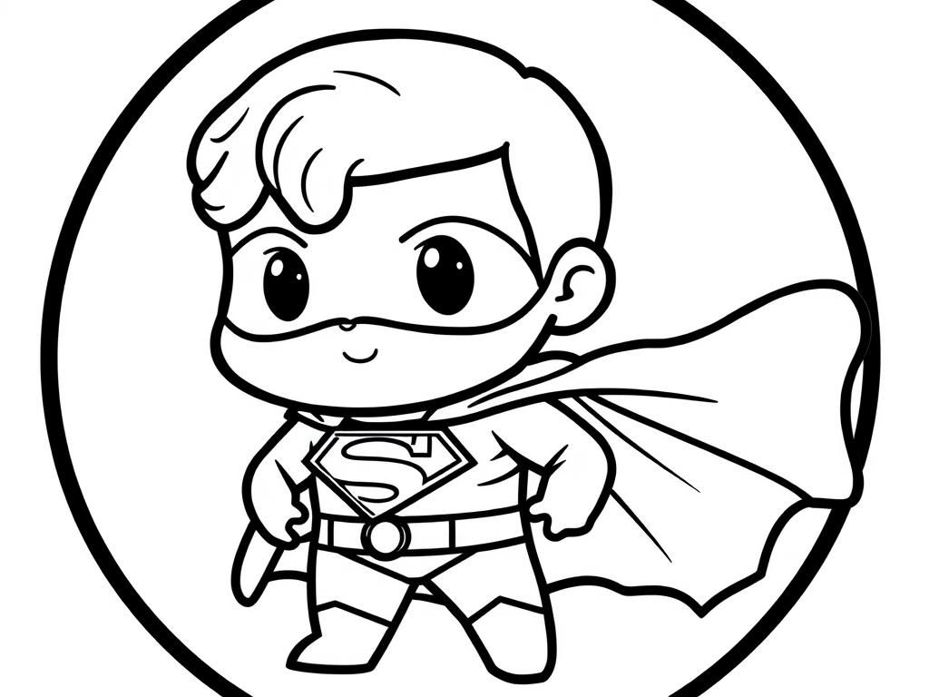 Superhero Cartoon Coloring Page