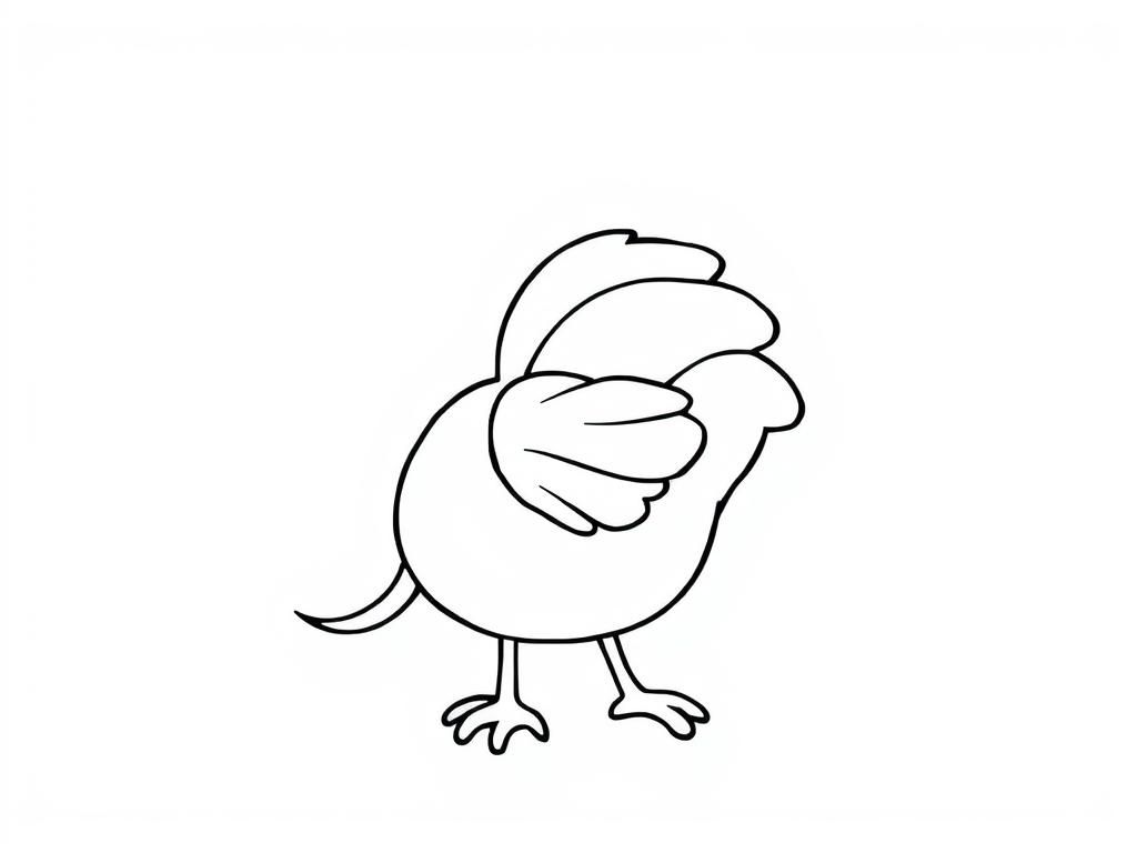 Cartoon Chicken Coloring Page