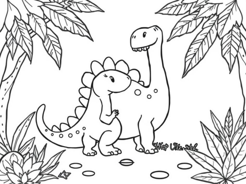 Dinosaurus Kleurplaat voor Kinderen