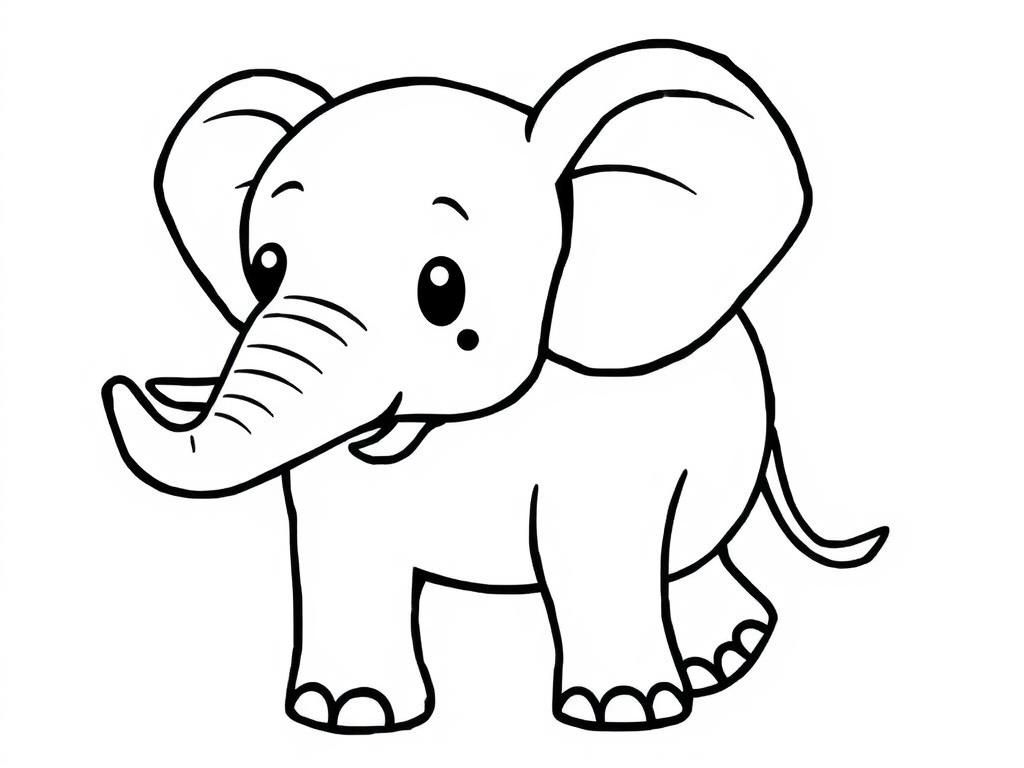 Leuke kleurplaat van een olifant