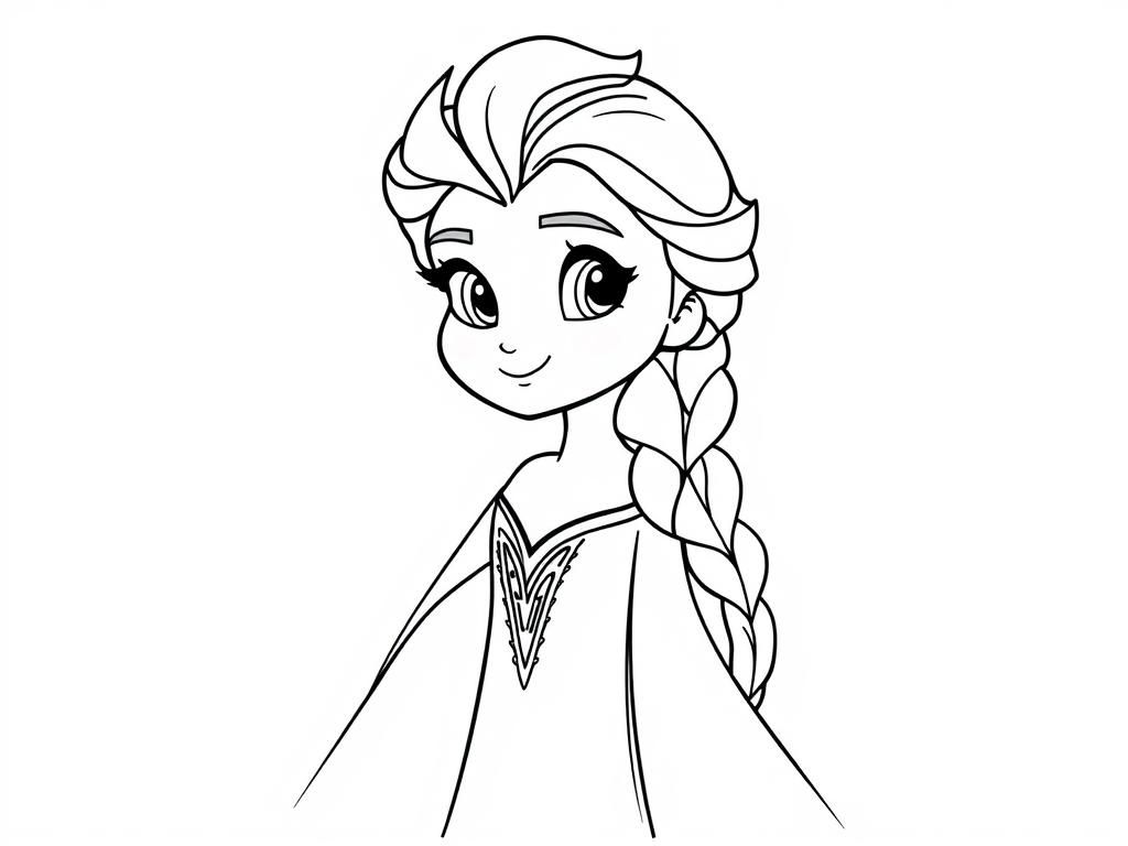 Elsa Frozen Princess Coloring Page