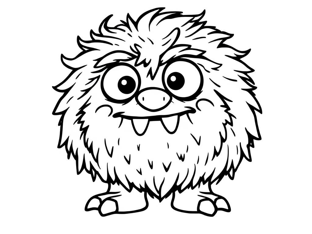Cartoon Monster Coloring Page For Kids Free Printable Coloring Page