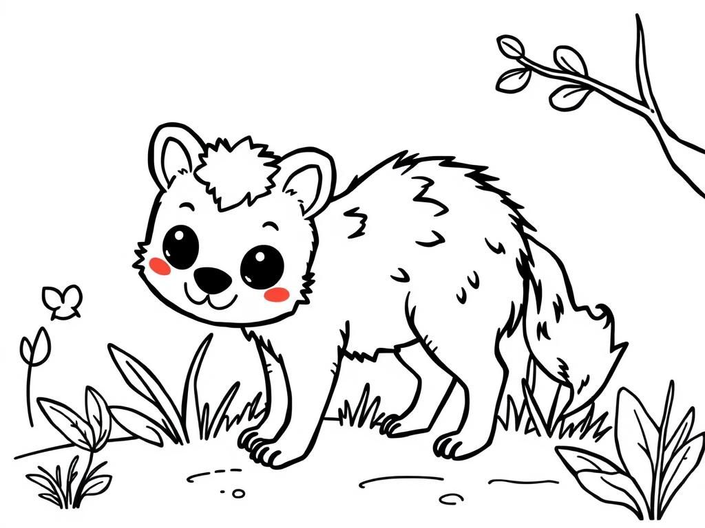 Cute Fox Coloring Page