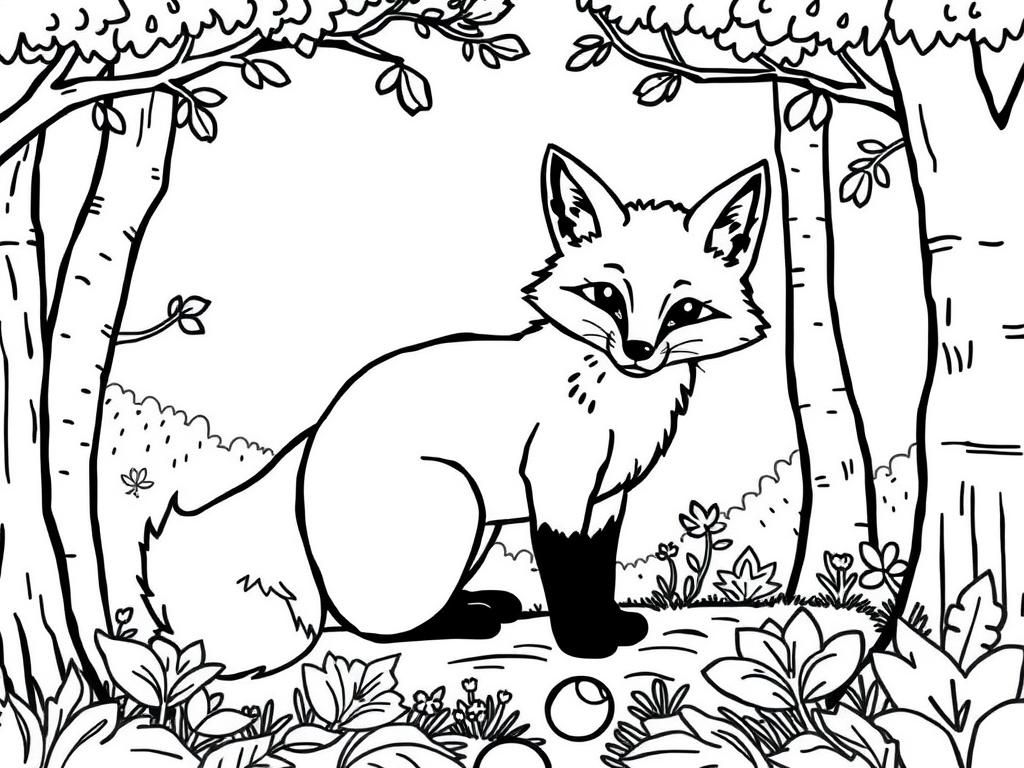 Preview of cute fox in woods