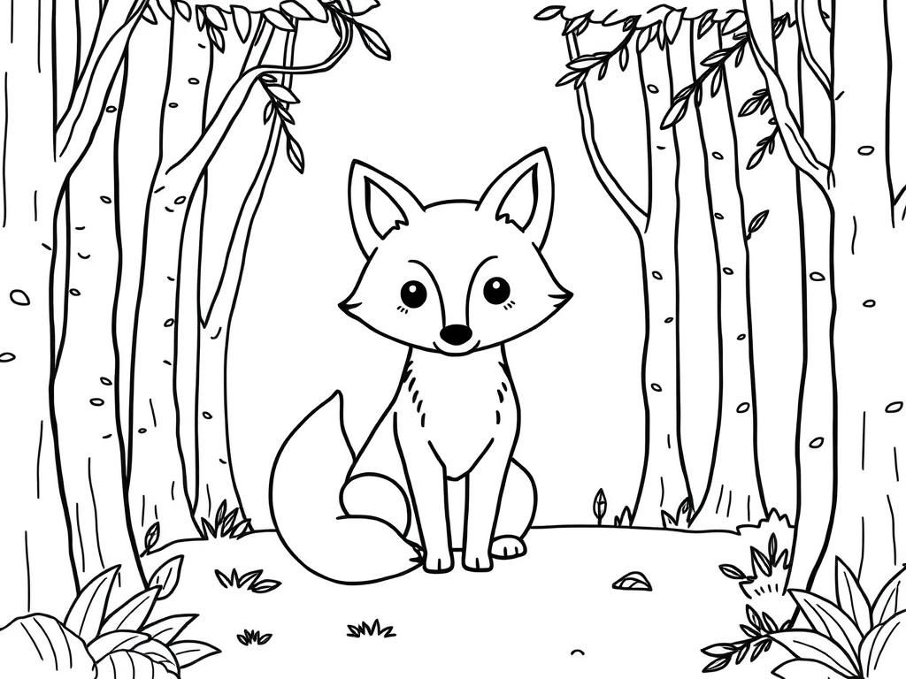 cute fox in woods