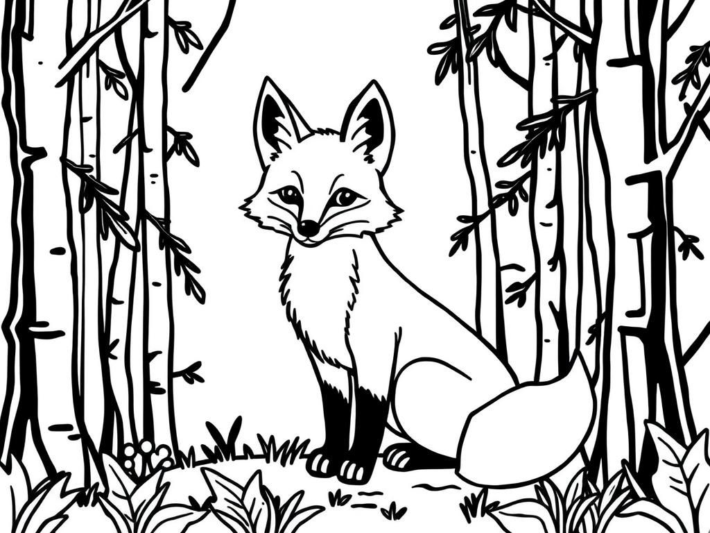 cute fox in woods