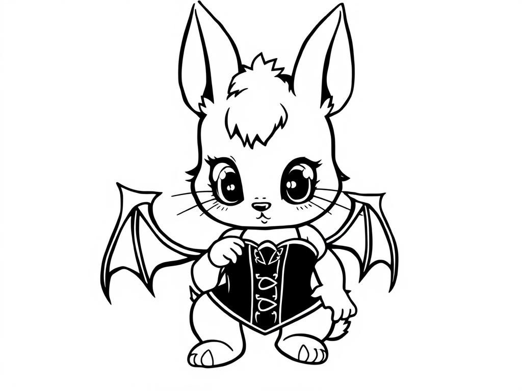 cute girl devil rabbit wearing a corset