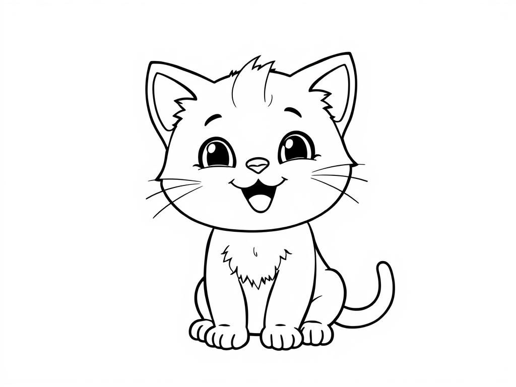 Kleurplaat Cartoon Kat