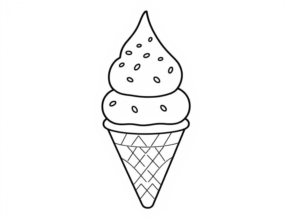 Coloring Page of a Fun Ice Cream Cone