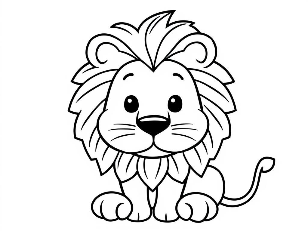 Leeuw kleurplaat voor kinderen