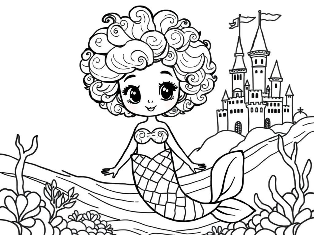 Mermaid Princess Coloring Page