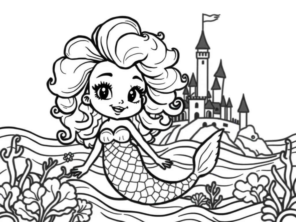 Mermaid Princess Coloring Page