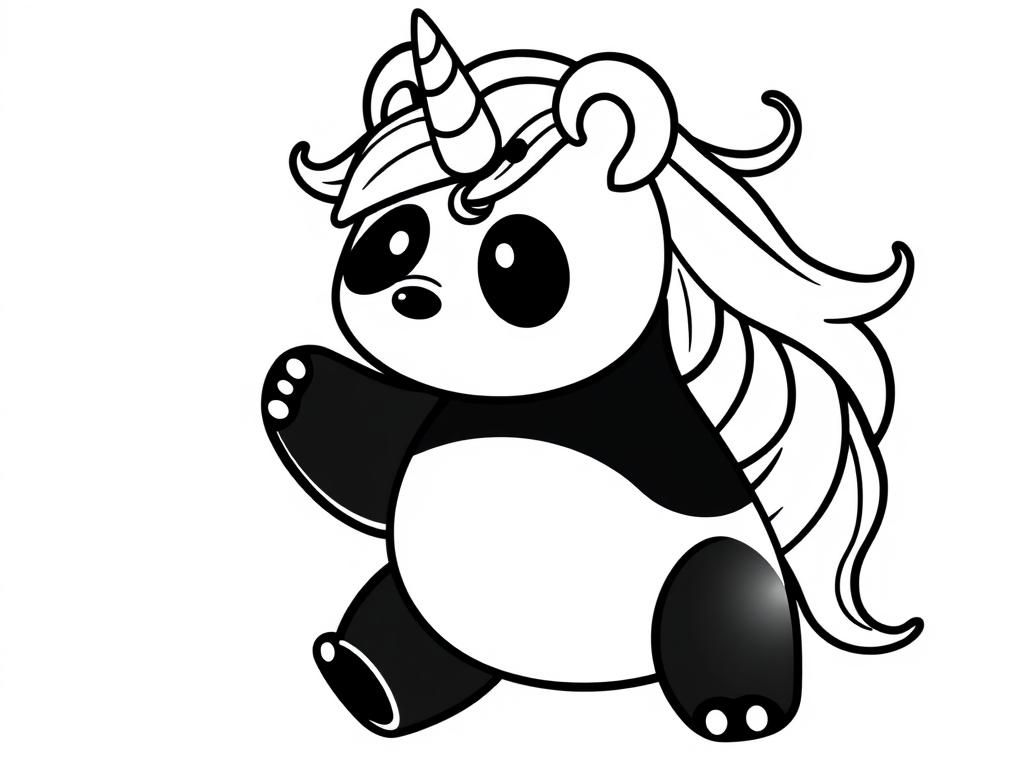 Cute panda unicorn