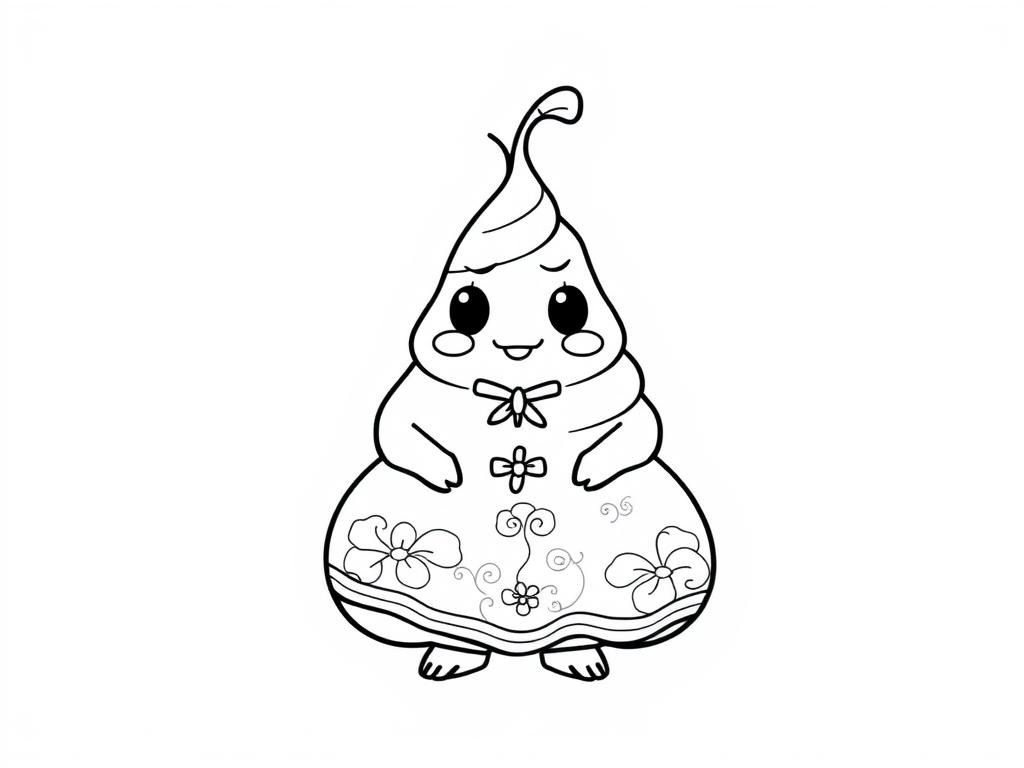 Preview of cute poop with a china dress