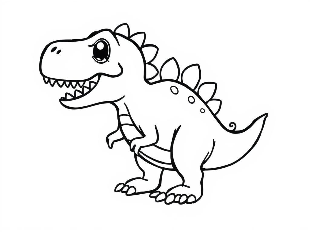 cute t rex - Free Printable Coloring Page
