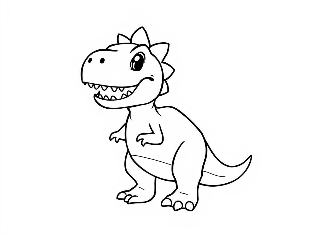 cute trex - Free Printable Coloring Page