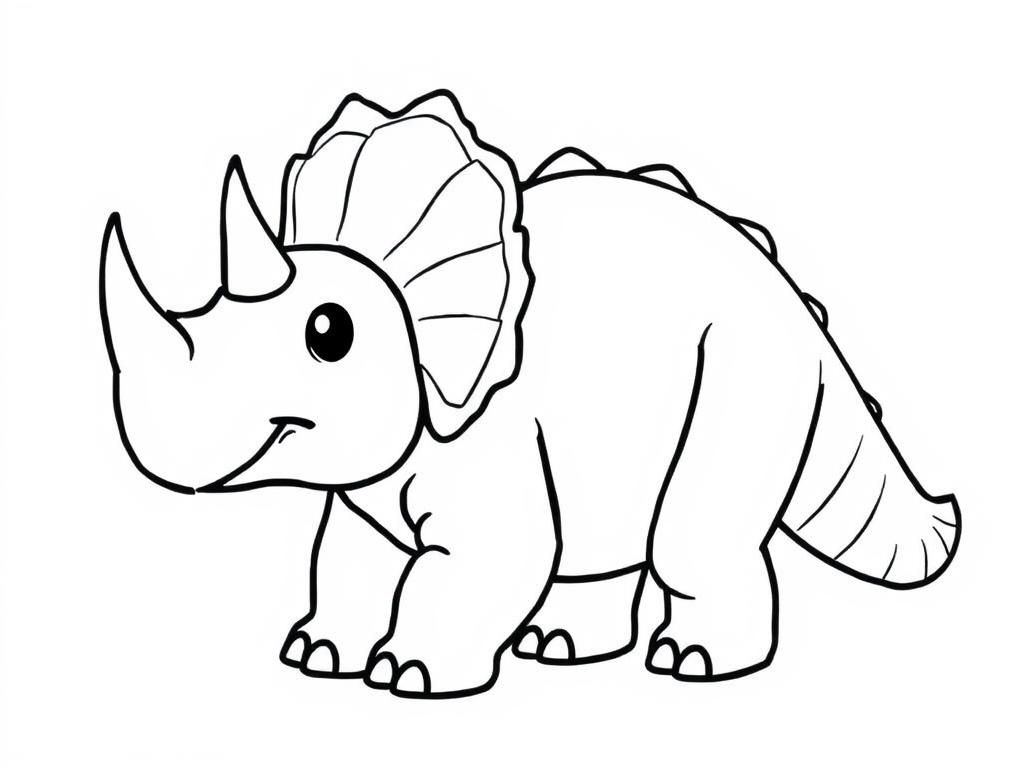 Triceratops Dinosaur Coloring Page