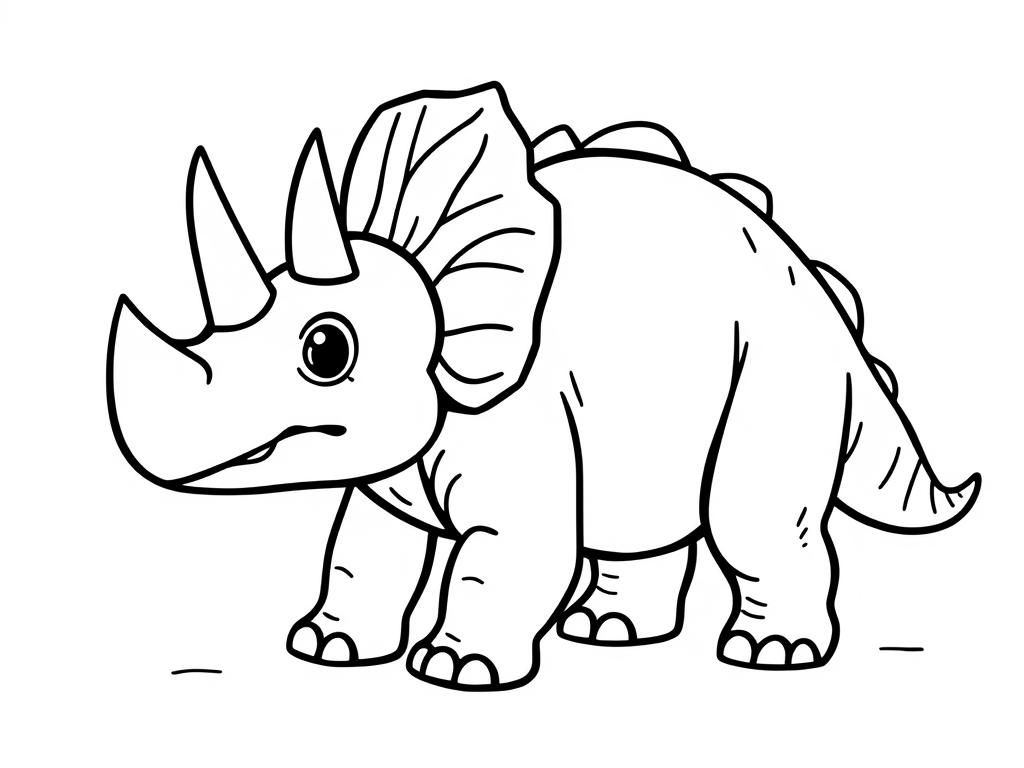 Triceratops Dinosaur Coloring Page