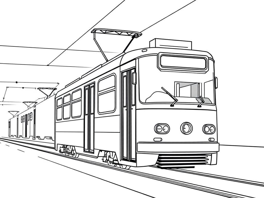 Tram Coloring Page