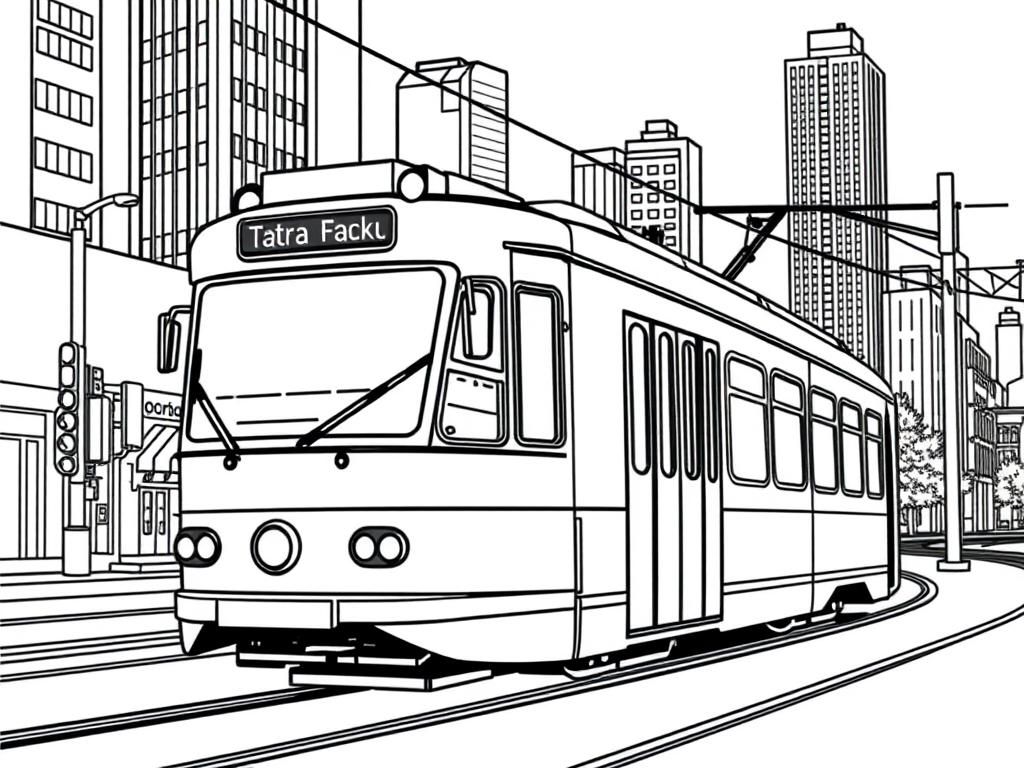 Tatra Tram City Coloring Page