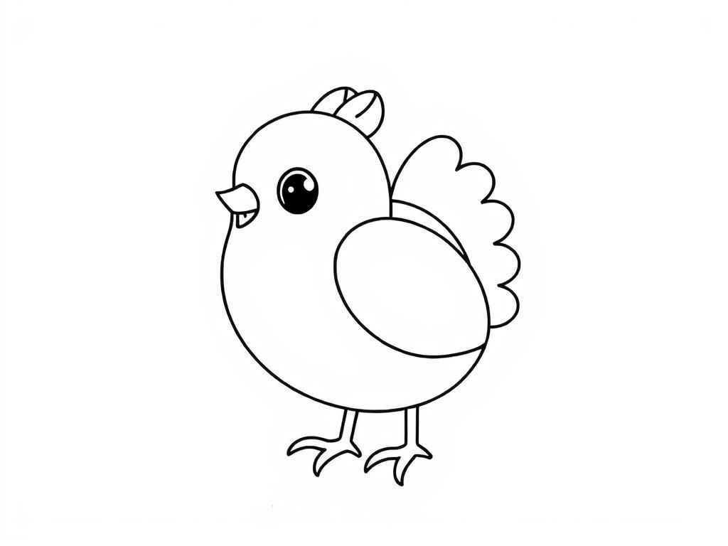 Cute Cartoon Chick Coloring Page