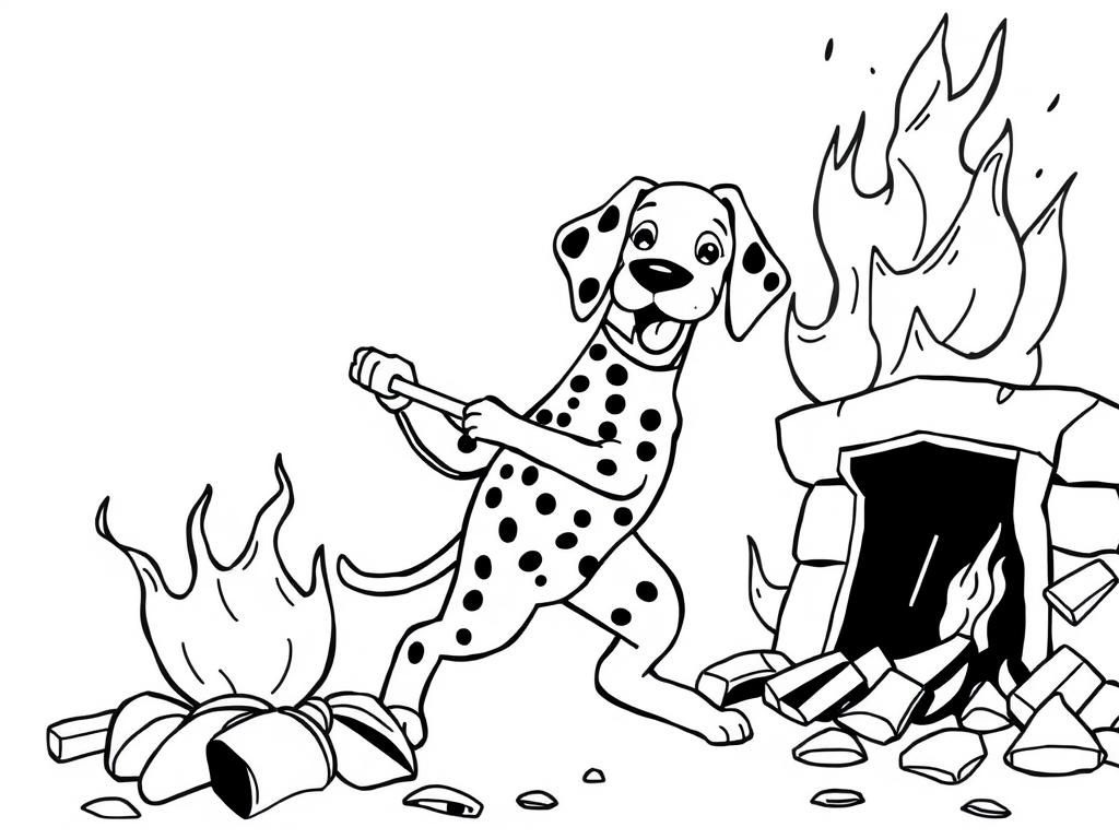 Preview of dalmatian fighting a fire