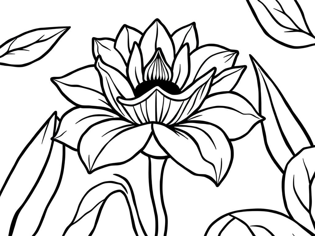 Lotus Flower Coloring Page