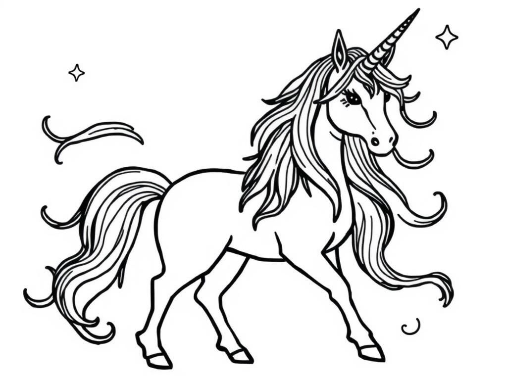Unicorn Coloring Page