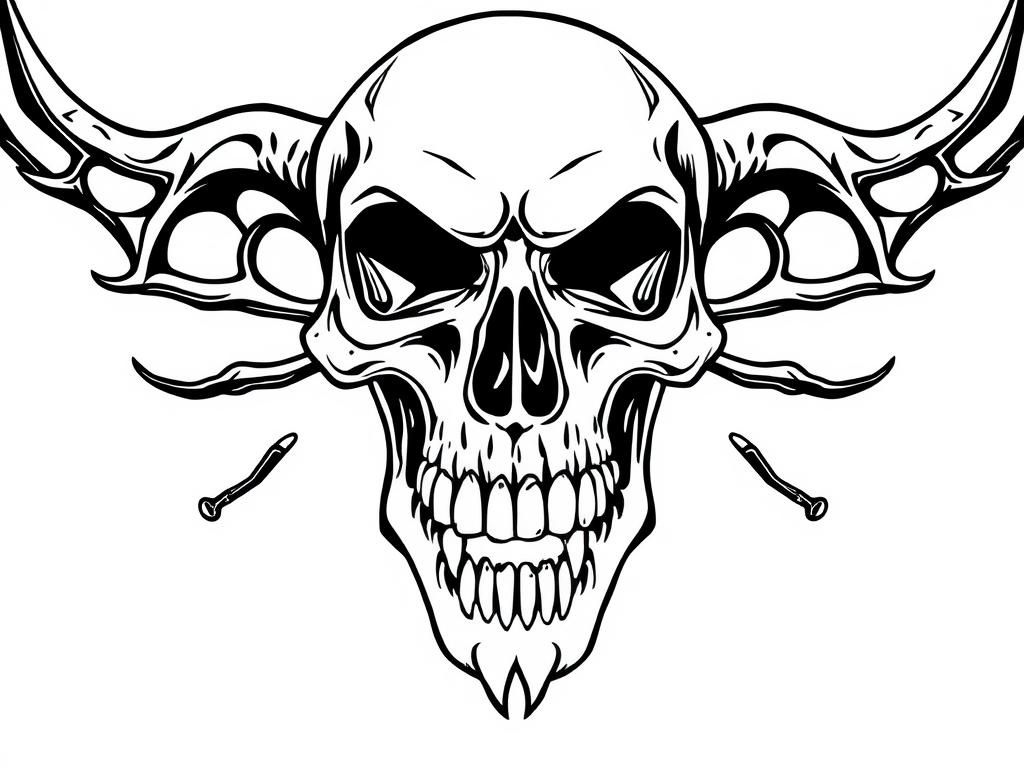 Skulls Coloring Page
